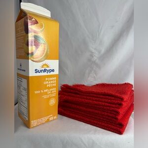 6-red hand woven Napkins.